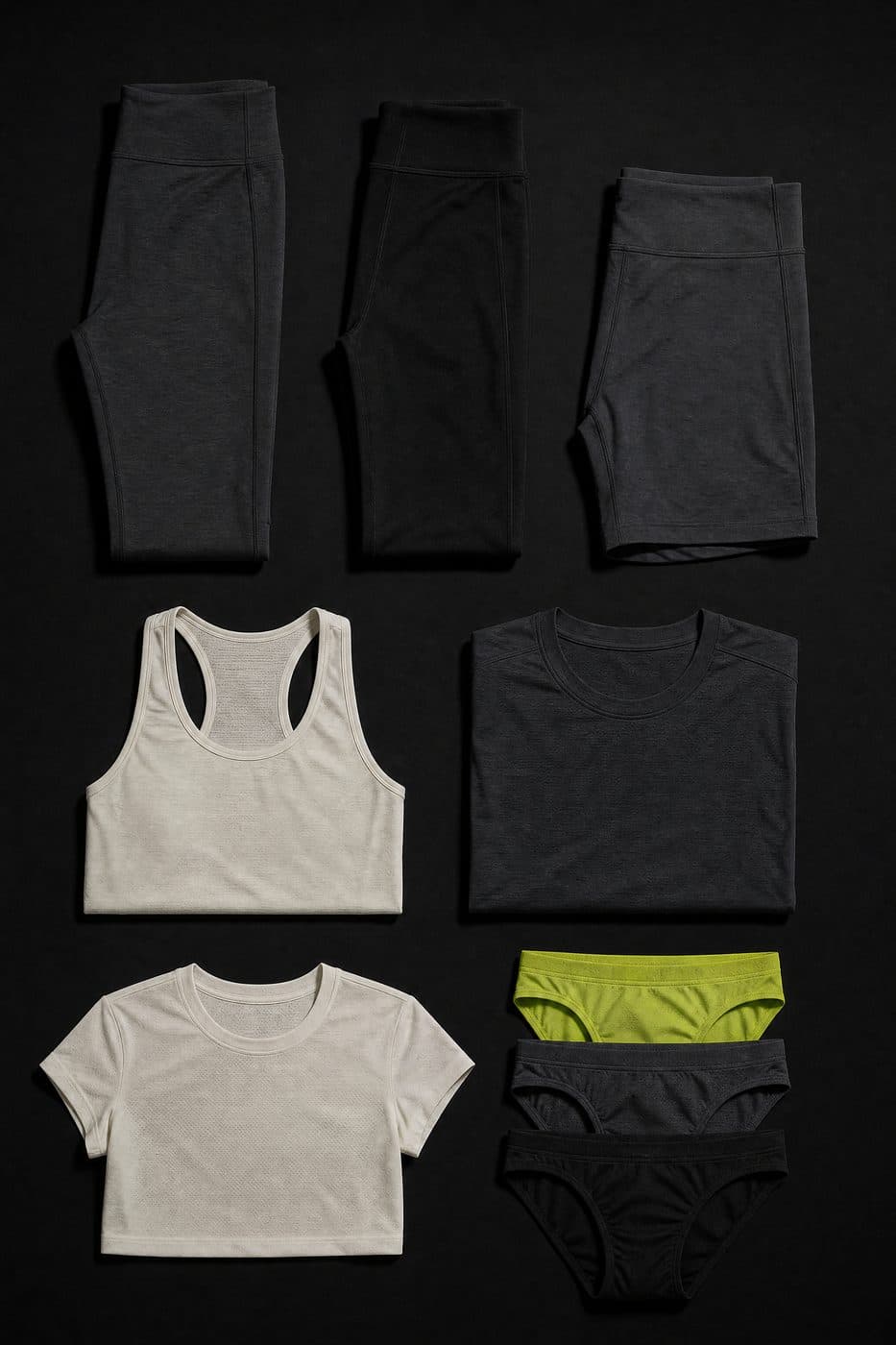 The Full Week Training Set — Run, lift and flow covered, plus the seamless brief three-pack.