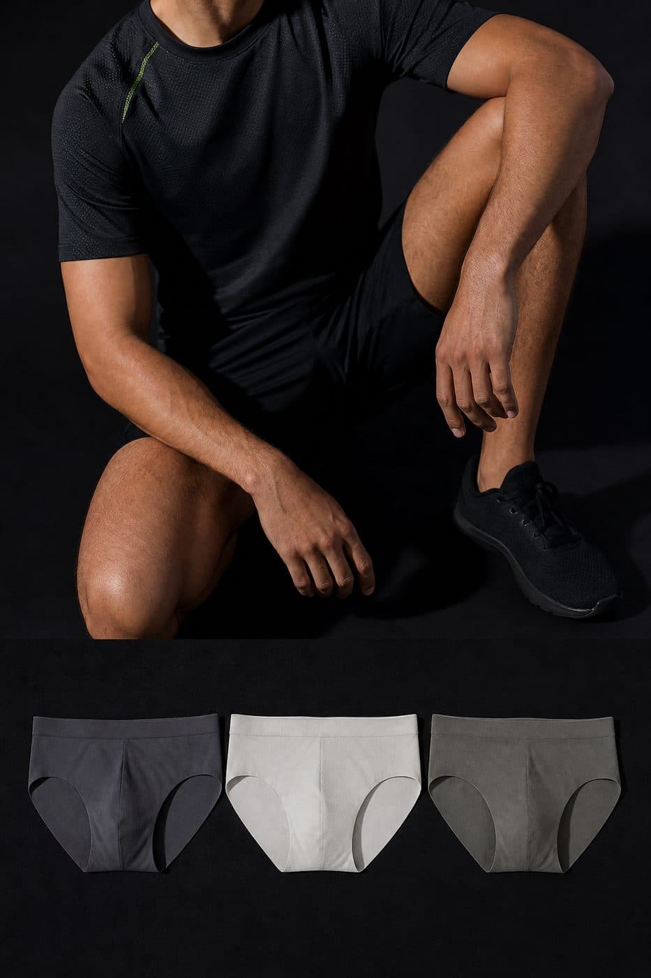 Seamless Brief 3-Pack — Three pairs. Laser-cut edges, no side seam.